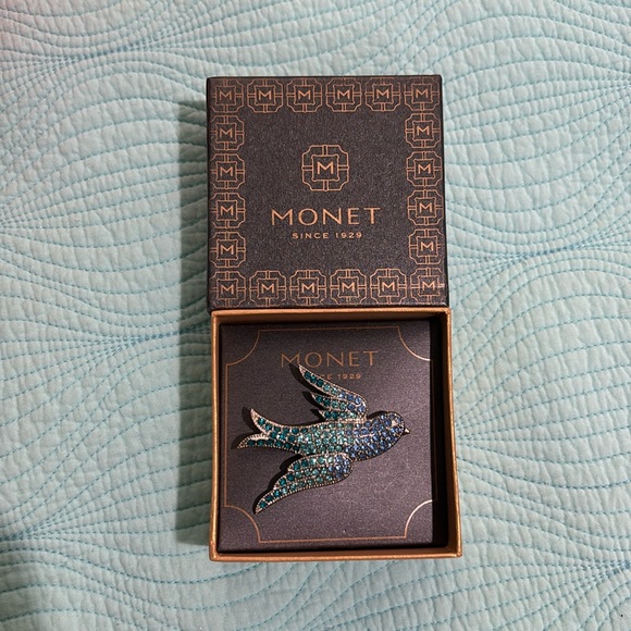 Monet blue bird pin with box - Picture 2 of 14
